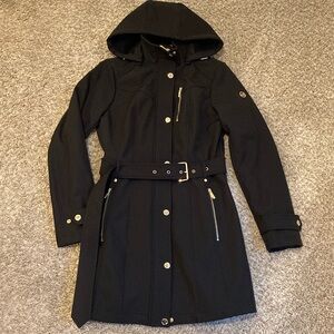 Michael Kors Oversized Coat Womens Black Gold XS Winter Fall